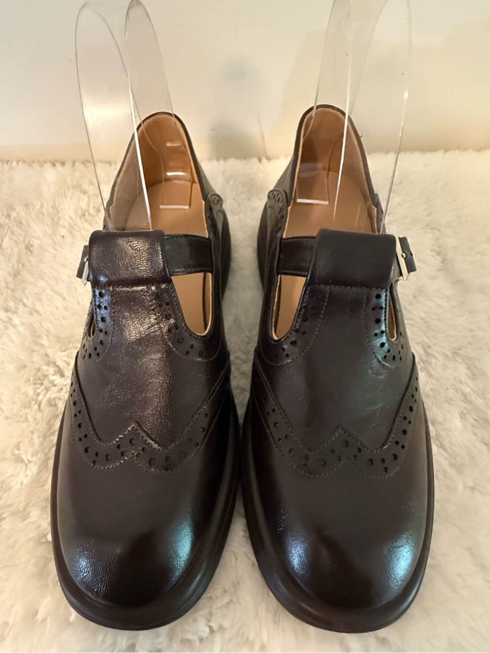 NWOB Dwarves Brand T-Strap Mary Jane’s in Chocolate Brown with Details EU37